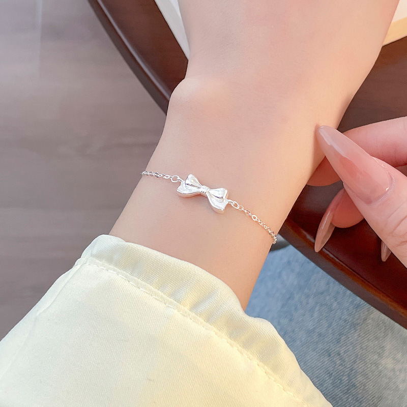 S925 Sterling Silver Bow Bracelet - Image 3