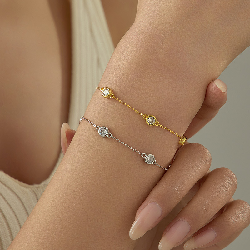 S925 Sterling Silver Zircon Bracelet - Image 3