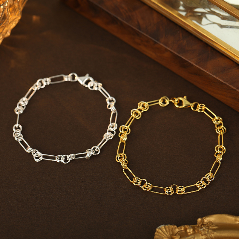S925 Sterling Silver Minimalist O-Ring Chain Bracelet - Image 2