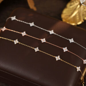 S925 Sterling Silver Starry Clover Bracelet