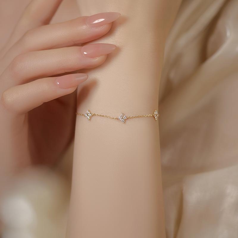 S925 Sterling Silver Starry Clover Bracelet - Image 2