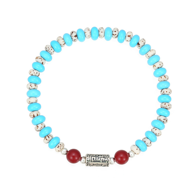 S925 Sterling Silver Vintage Turquoise Bodhi Seed Bracelet - Image 4