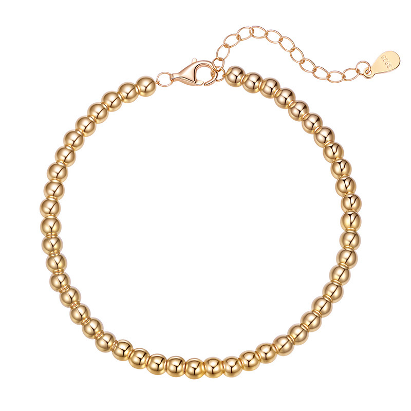 S925 Sterling Silver Minimalist Beaded Bracelet - Image 4