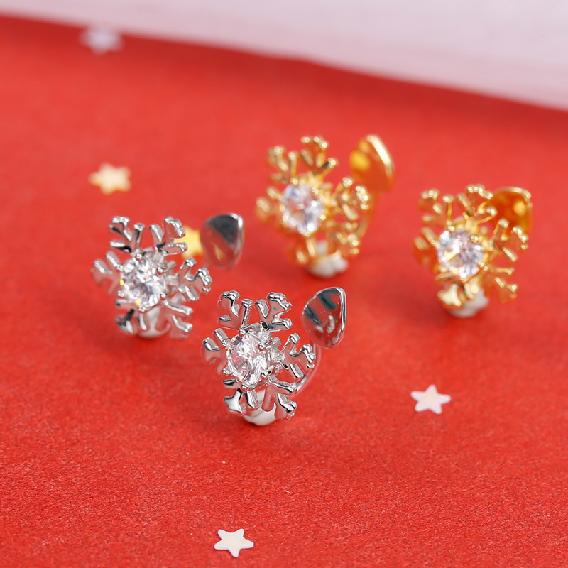 S925 Sterling Silver Snowflake Ear Climbers - Image 2