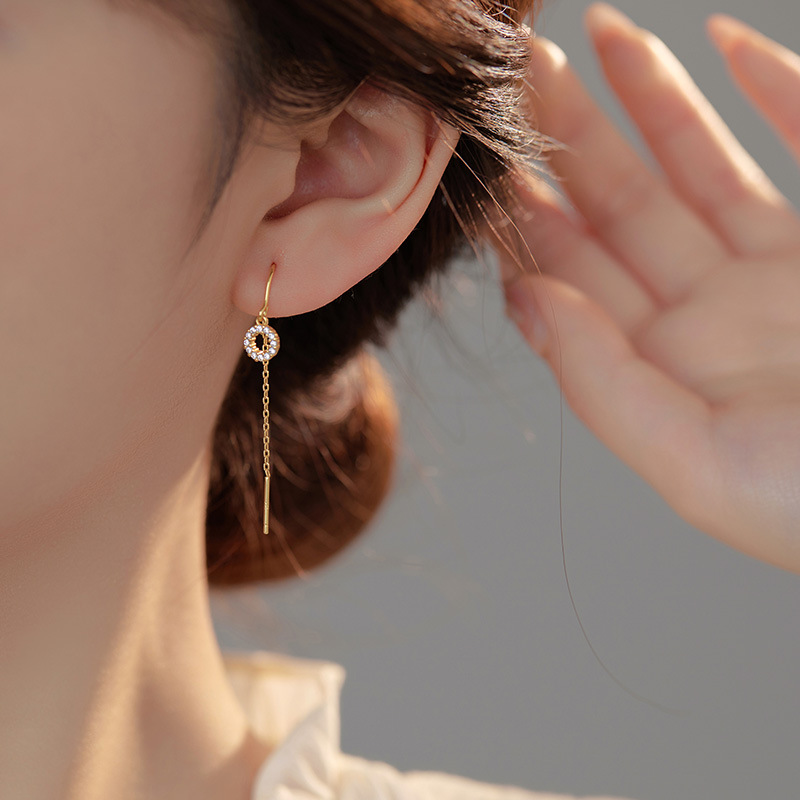 Geometric Diamond Circle Ear Threaders