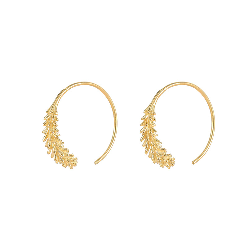 S925 Sterling Silver Wheat Circle Earrings - Image 4