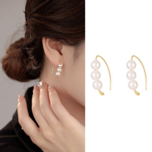 S925 Sterling Silver Pearl Ear Hooks