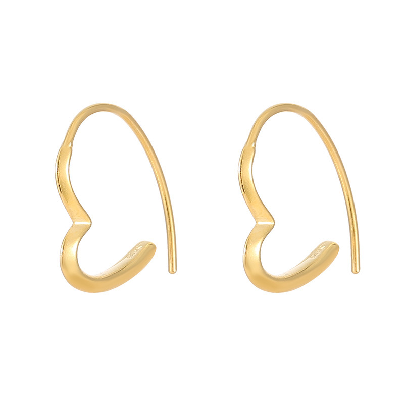S999 Fine Silver Openwork Heart Earrings - Image 4