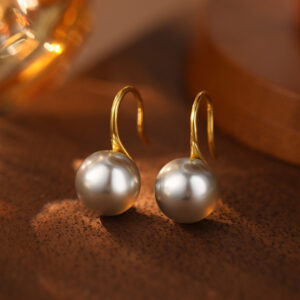 gold＆grey pearls10mm