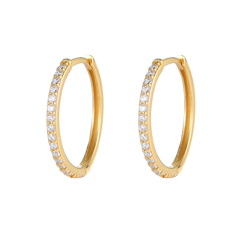 S925 Sterling Silver Zirconia Circle Earrings - Image 3