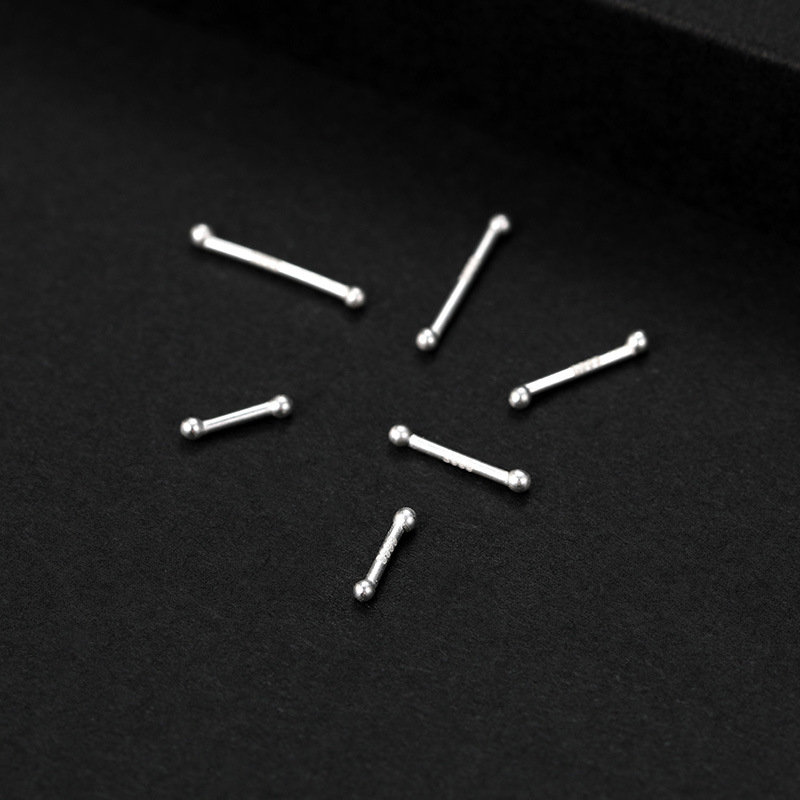 S999 Fine Silver Anti-Blockage Double Ball Earrings - Image 2