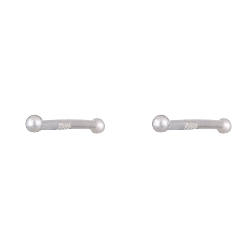 S999 Fine Silver Anti-Blockage Double Ball Earrings - Image 4