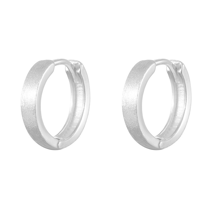 S999 Fine Silver Minimalist Matte Finish Hoop Earrings - Image 4