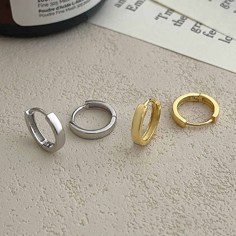 S925 Sterling Silver Polished Hoop Earrings - Image 2