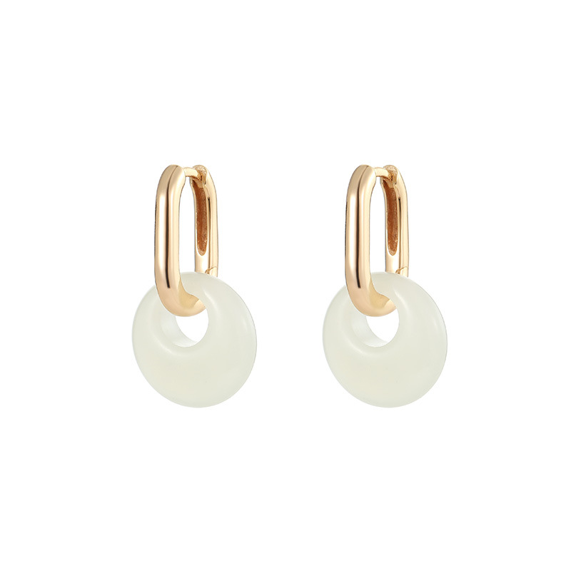 Hetian Jade Peace Knot Earrings