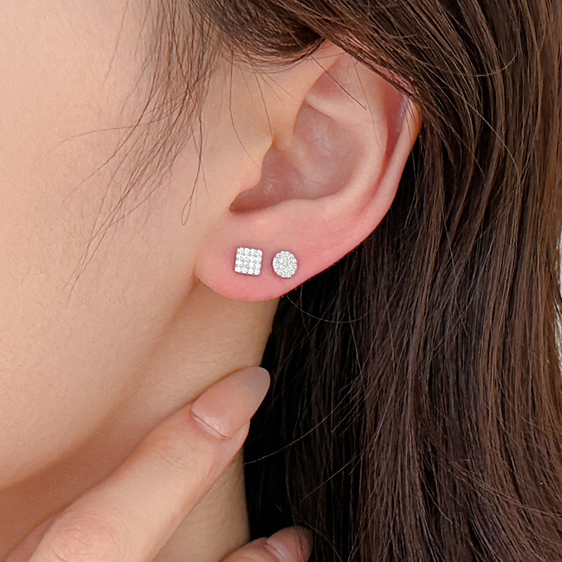 S999 Fine Silver Glittering Heart Bow Stud Earrings - Image 3