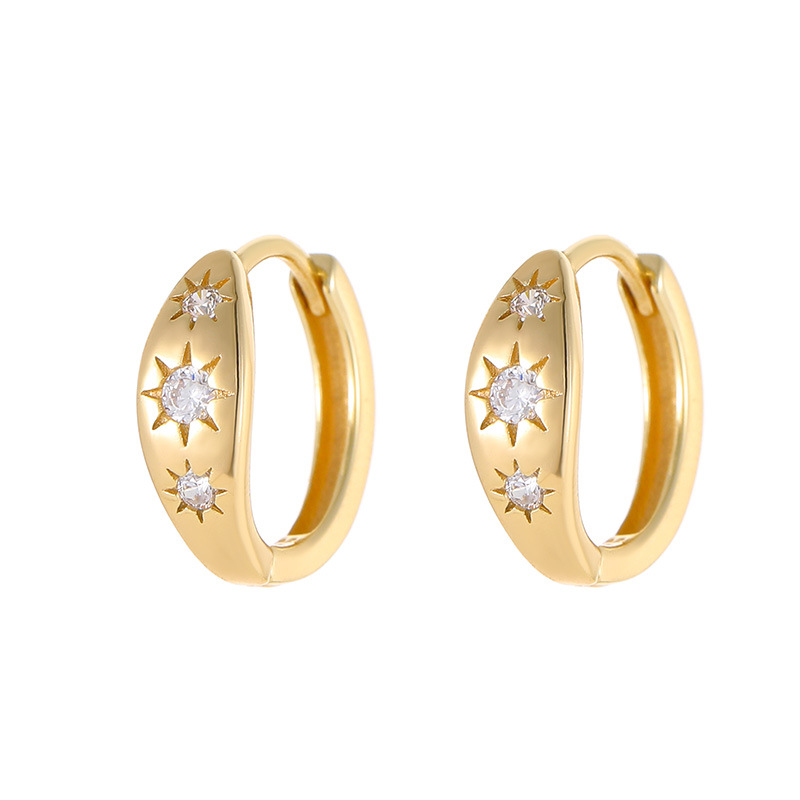 S925 Sterling Silver Eight-Pointed Star Earrings - Image 4