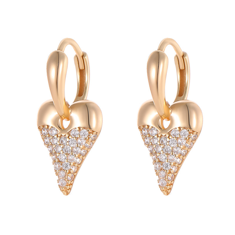 S925 Sterling Silver Heart Earrings with Zirconia - Image 4