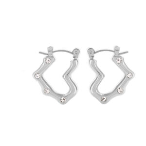STEEL COLOR ＆ WHITE RHINESTONES