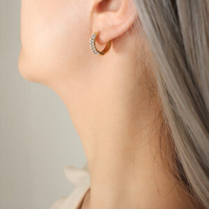 GOLD PLATED White Zirconia
