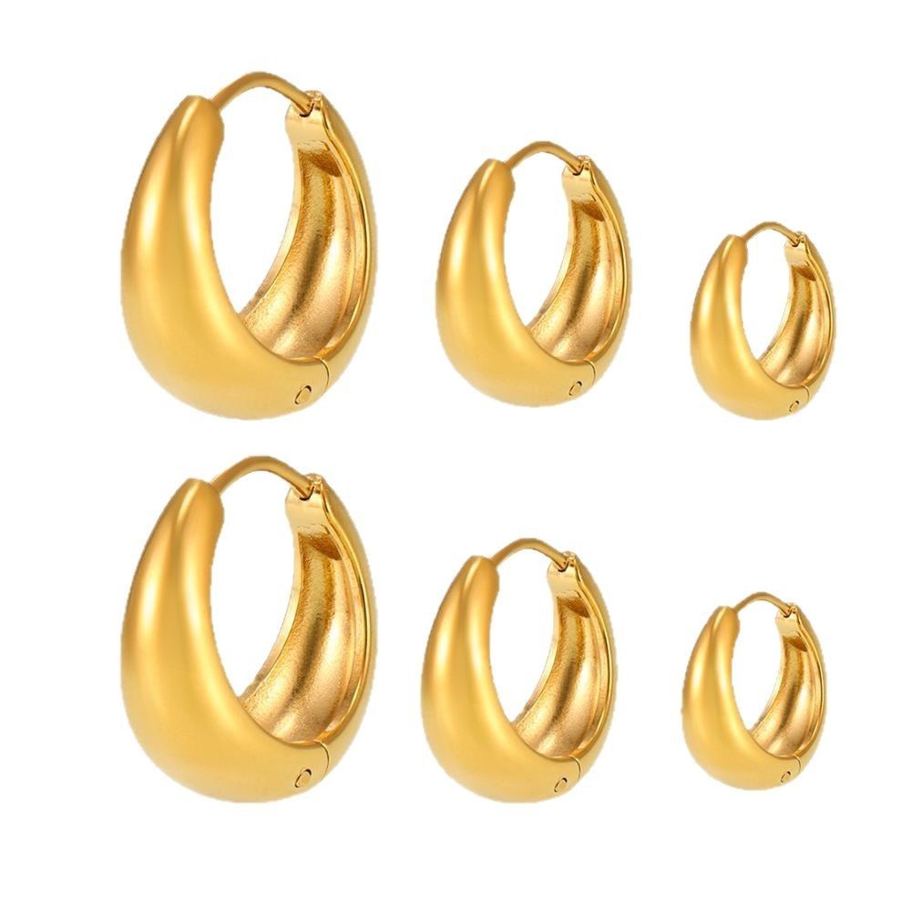 Stainless Steel Minimalist Hoop Earrings - Image 4
