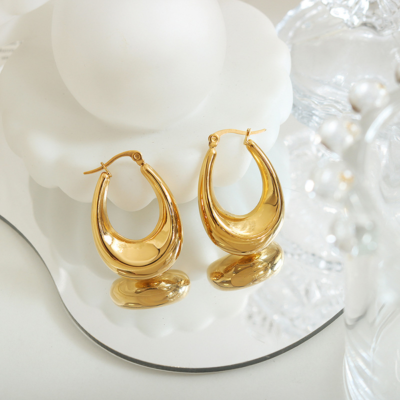 Titanium Steel U-Shaped Mixed Size Earrings - Image 3