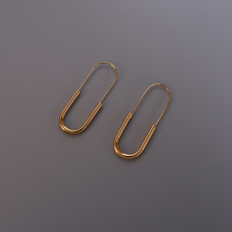 Titanium Steel Long Safety Pin Earrings - Image 2