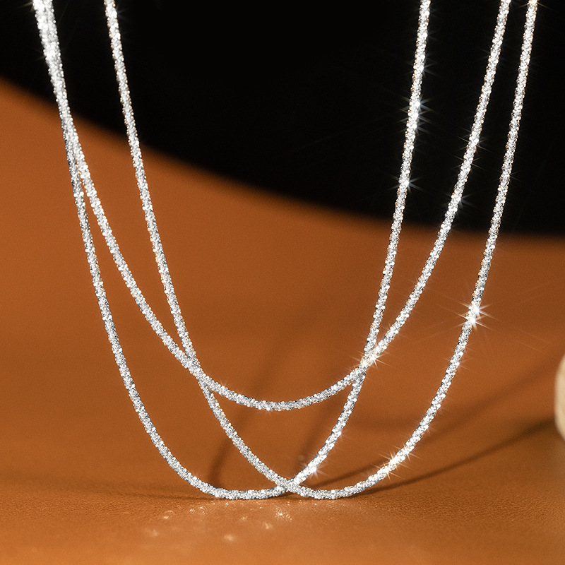 S925 Sterling Silver Sparkling Starry Sky S-Clasp Necklace - Image 2