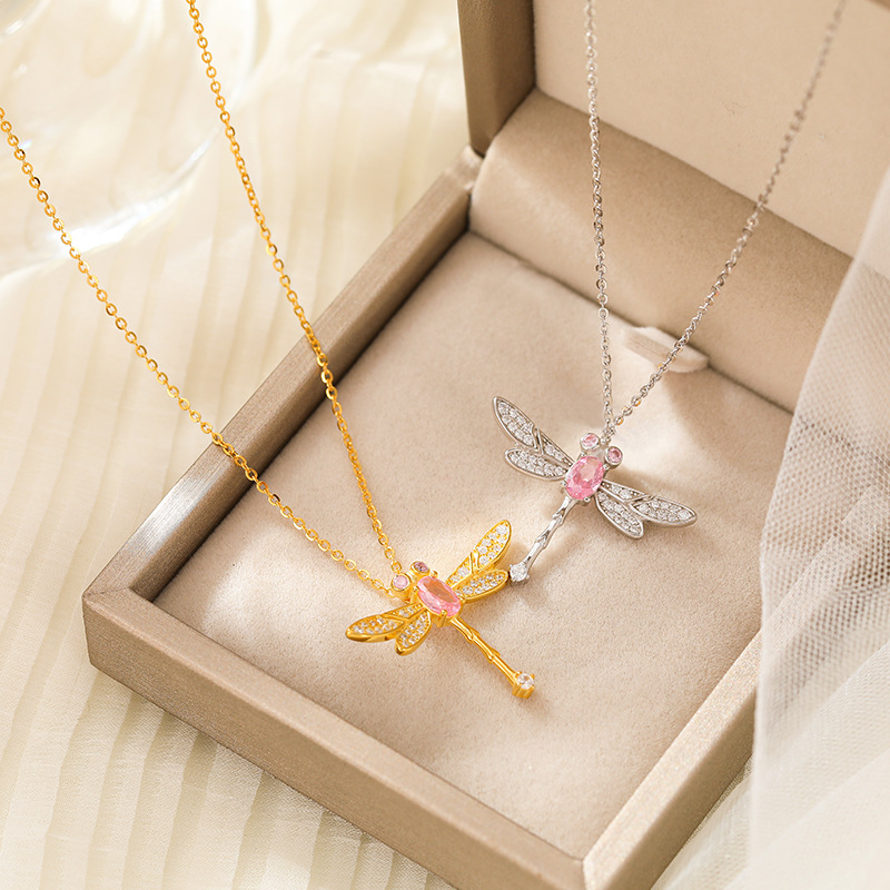 S925 Sterling Silver Dragonfly Pendant Necklace - Image 3