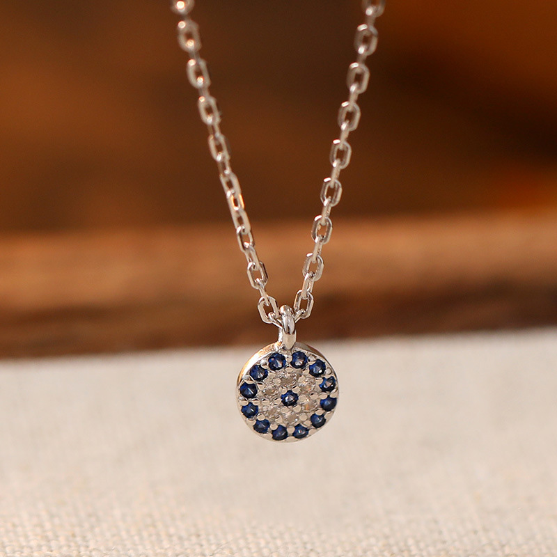 Blue Pendant Necklace - Silver