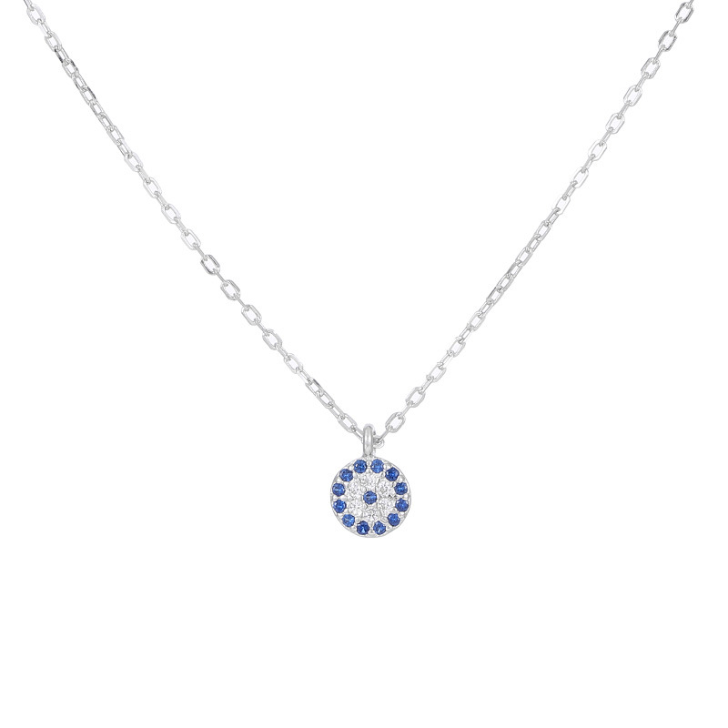 Blue Pendant Necklace - Silver
