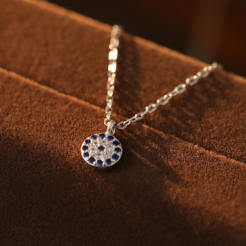 Blue Pendant Necklace - Silver