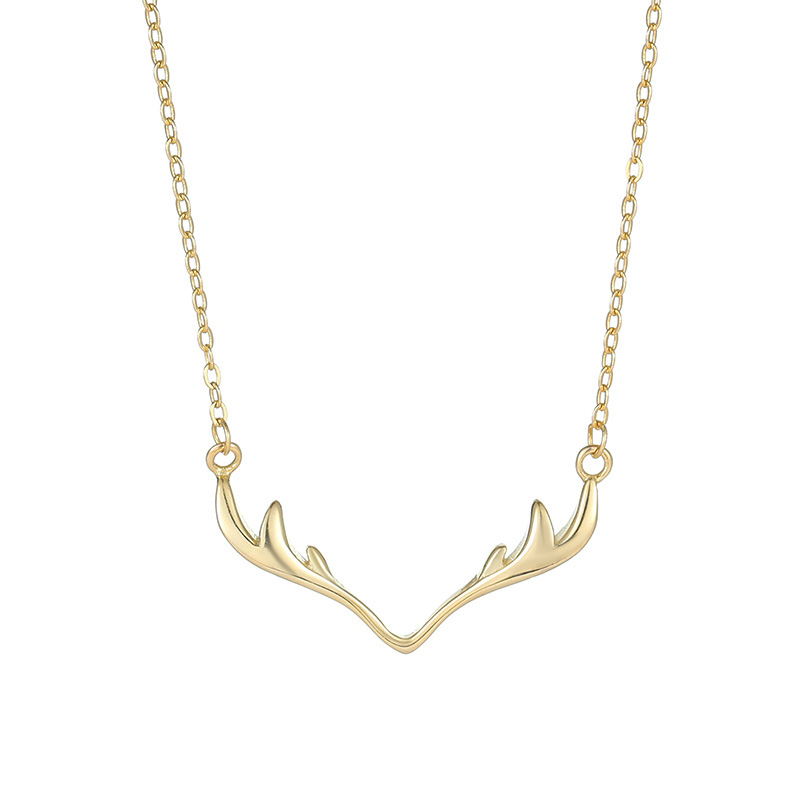S925 Sterling Silver Minimalist Reindeer Pendant Collarbone Necklace - Image 4