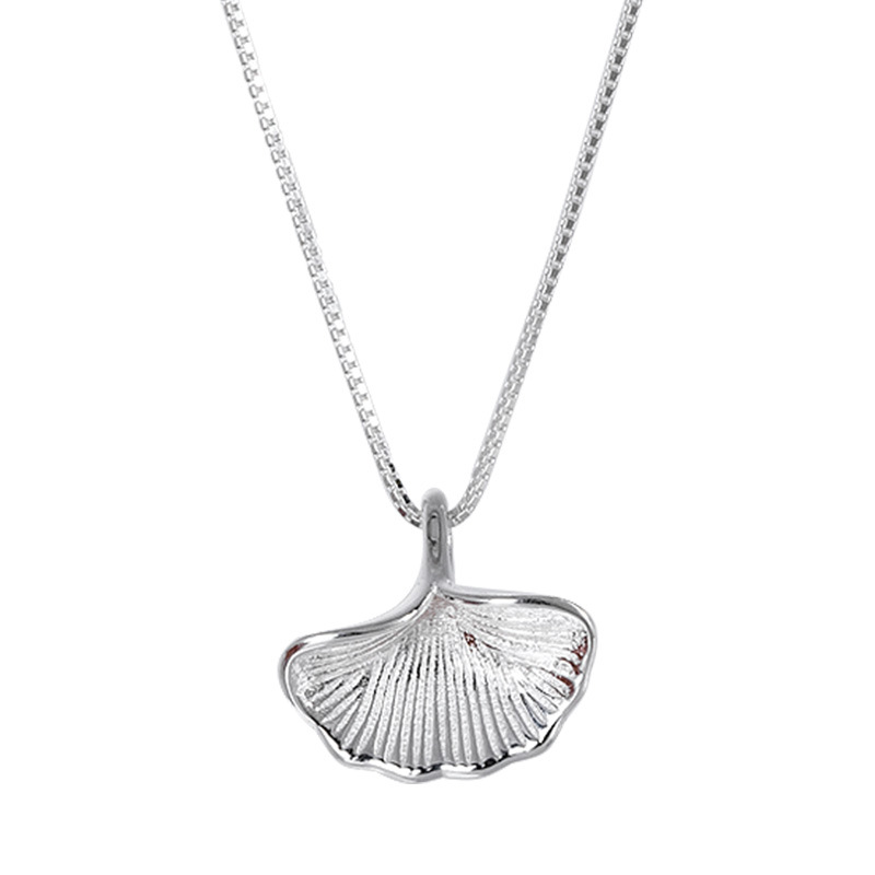S925 Sterling Silver Ginkgo Leaf Pendant Necklace - Image 4