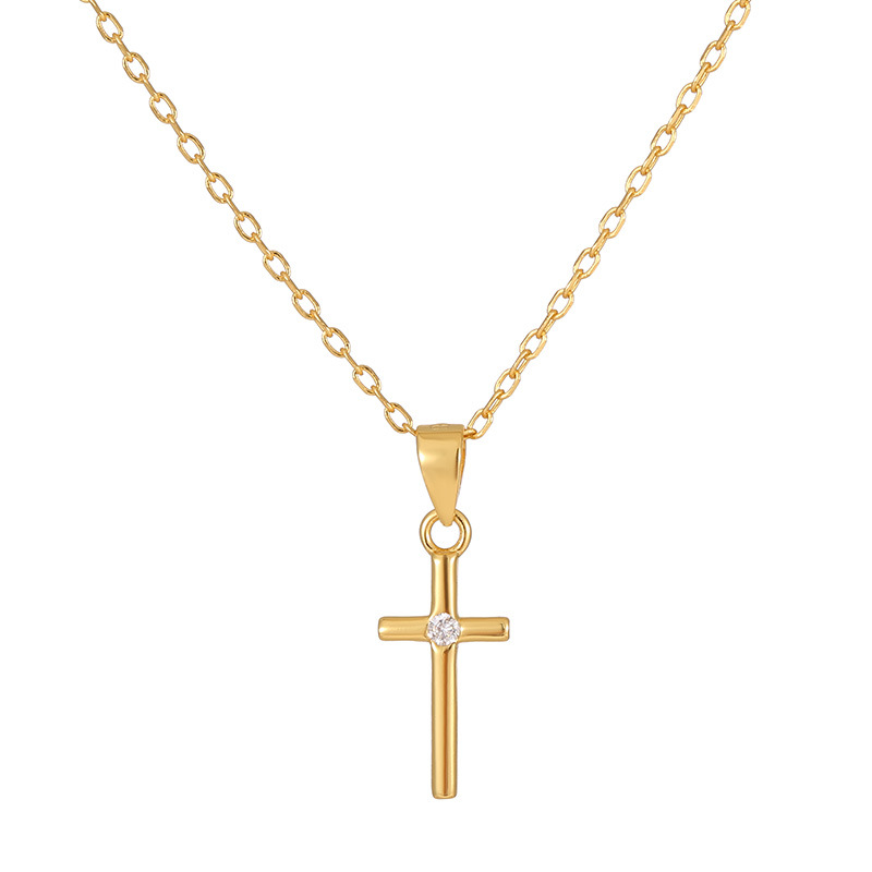 S925 Sterling Silver Double Cross Pendant Necklace - Image 4