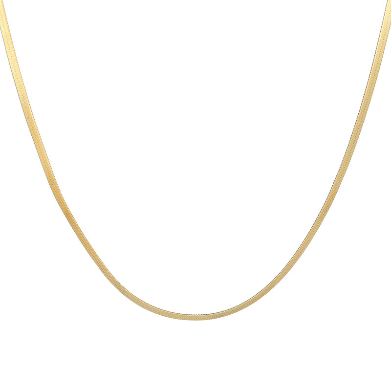 S925 Sterling Silver Choker Plain Flat Snake Chain Necklace - Image 4