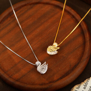 S925 Sterling Silver Small Swan Necklace