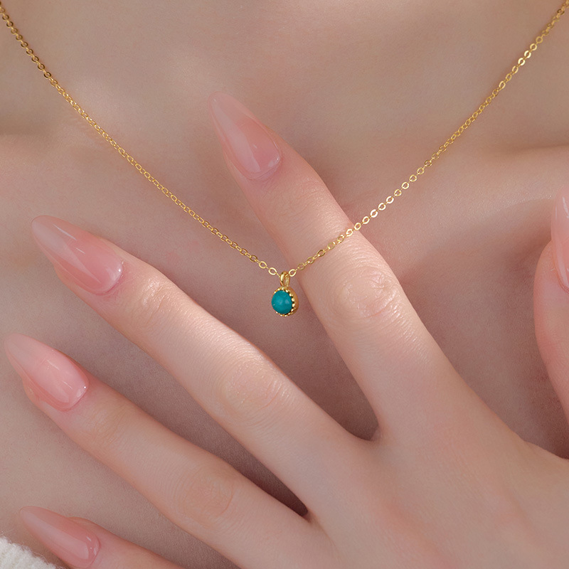 S925 Sterling Silver Turquoise Pendant Necklace - Image 3