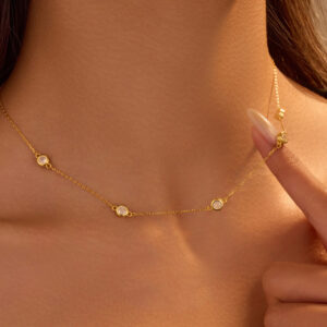 S925 Sterling Silver Minimalist Zircon Necklace