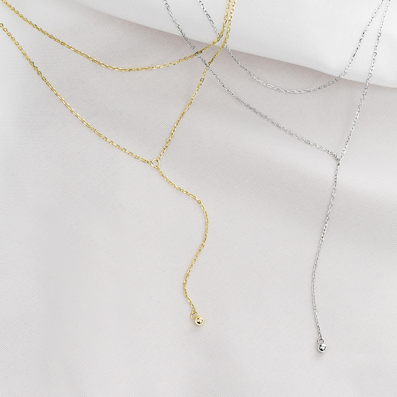 Double Layer Tassel Necklace - Silver