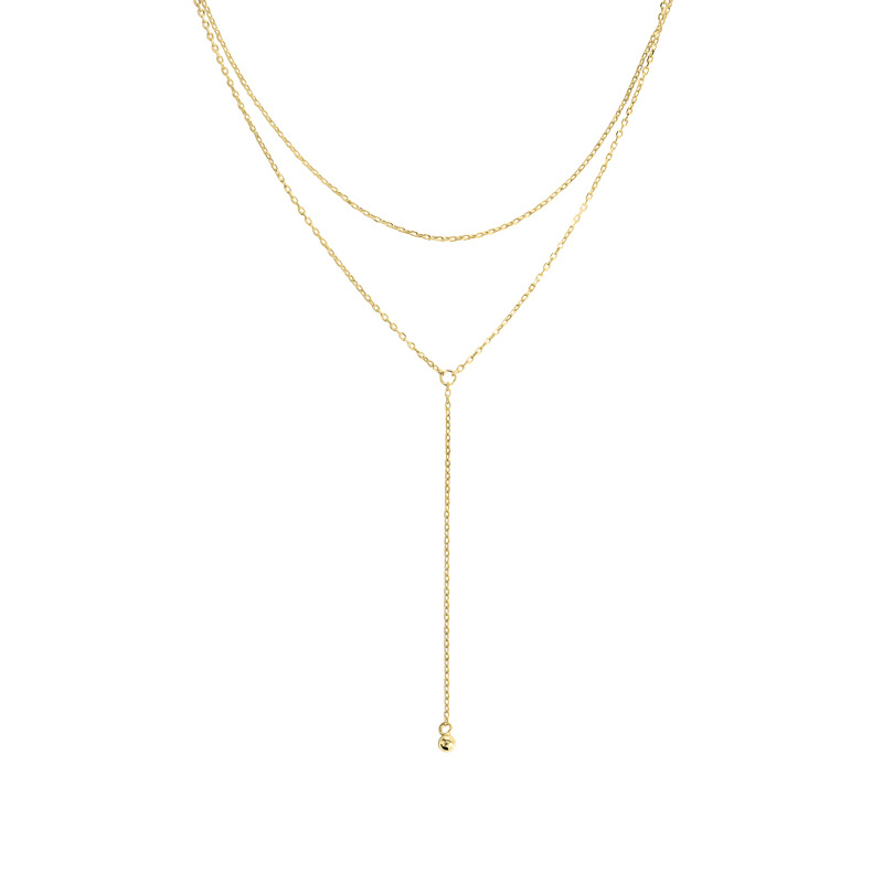 Double Layer Tassel Necklace - Silver