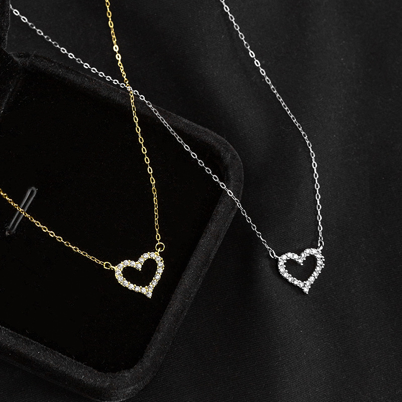 S925 Sterling Silver Zircon Heart Necklace - Image 2