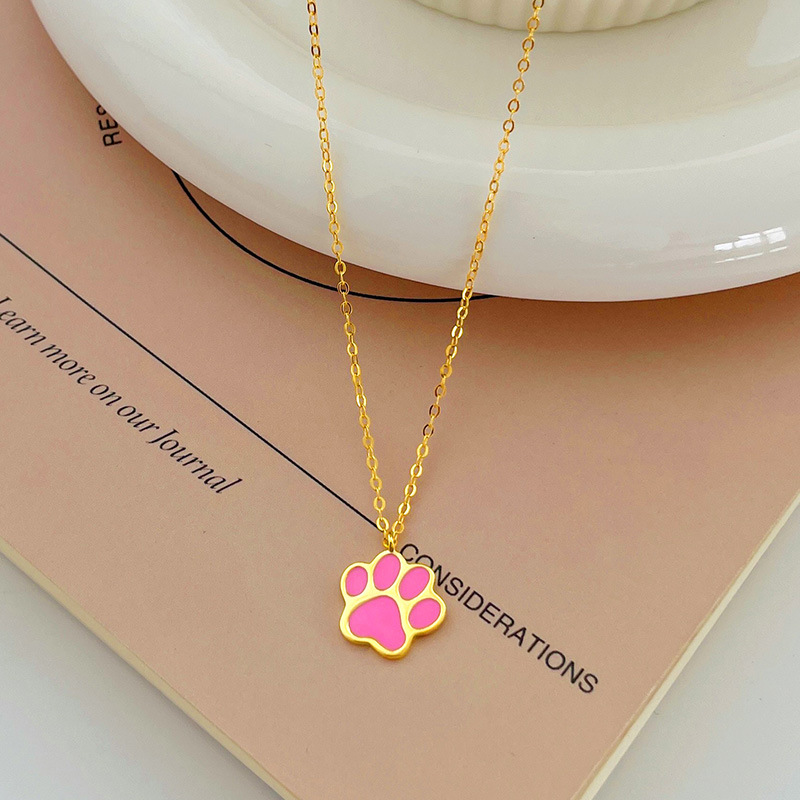 S925 Sterling Silver Cute Cat Paw Necklace - Image 2
