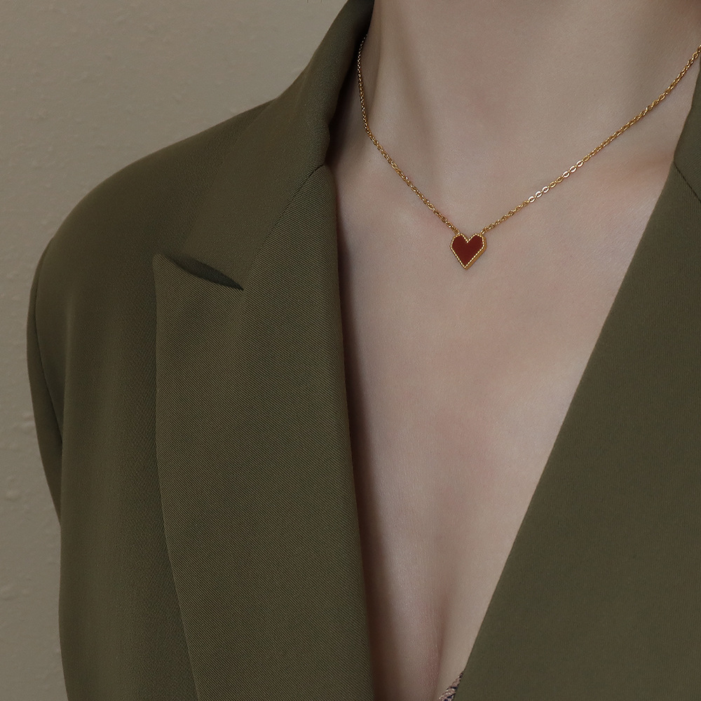 Titanium Steel Heart Pendant Necklace