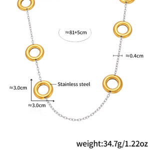 Gold Pendant with Steel Chain