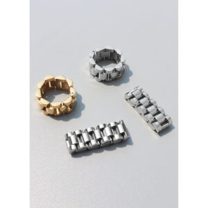 Titanium Steel Watchband-Style Chain Ring