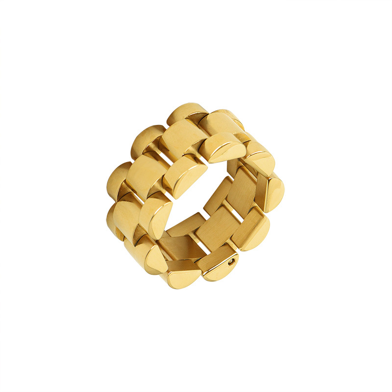 Titanium Steel Watchband-Style Chain Ring - Image 3