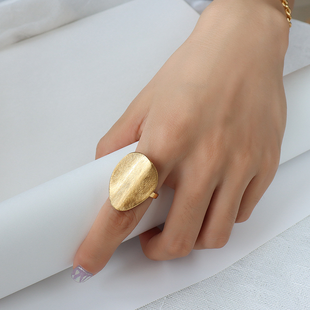Titanium Steel Abstract Brushed Matte Ring - Image 3