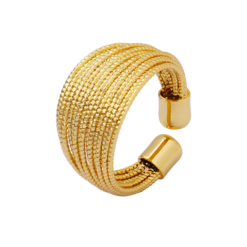 Copper Open Geometric Multi-Layer Semi-Circle Ring - Image 4