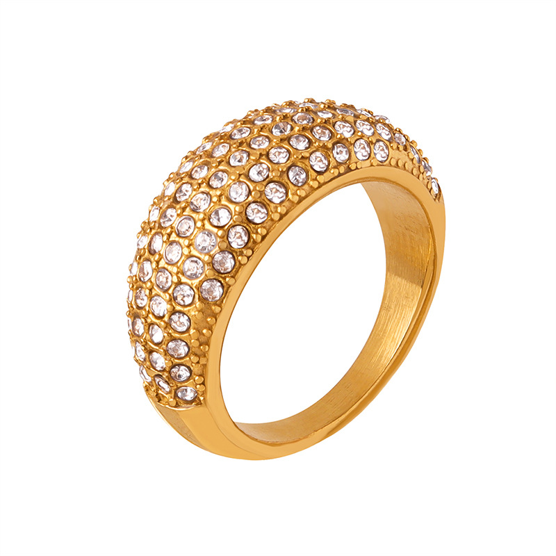Titanium Steel Full Pavé Czech Diamond Ring - Image 4
